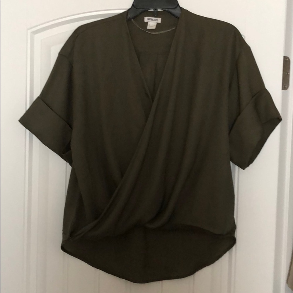 Olive Short Sleeve Blouse